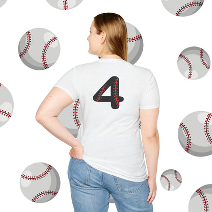 Custom Baseball Mom Shirt - Baseball Mom Softstyle T-Shirt - Baseball Mom Shirt White Back