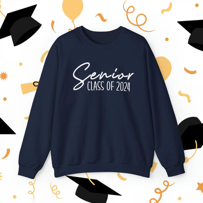 Senior Class of 2024 Crewneck Sweatshirt - Senior 2024 Sweatshirt Navy