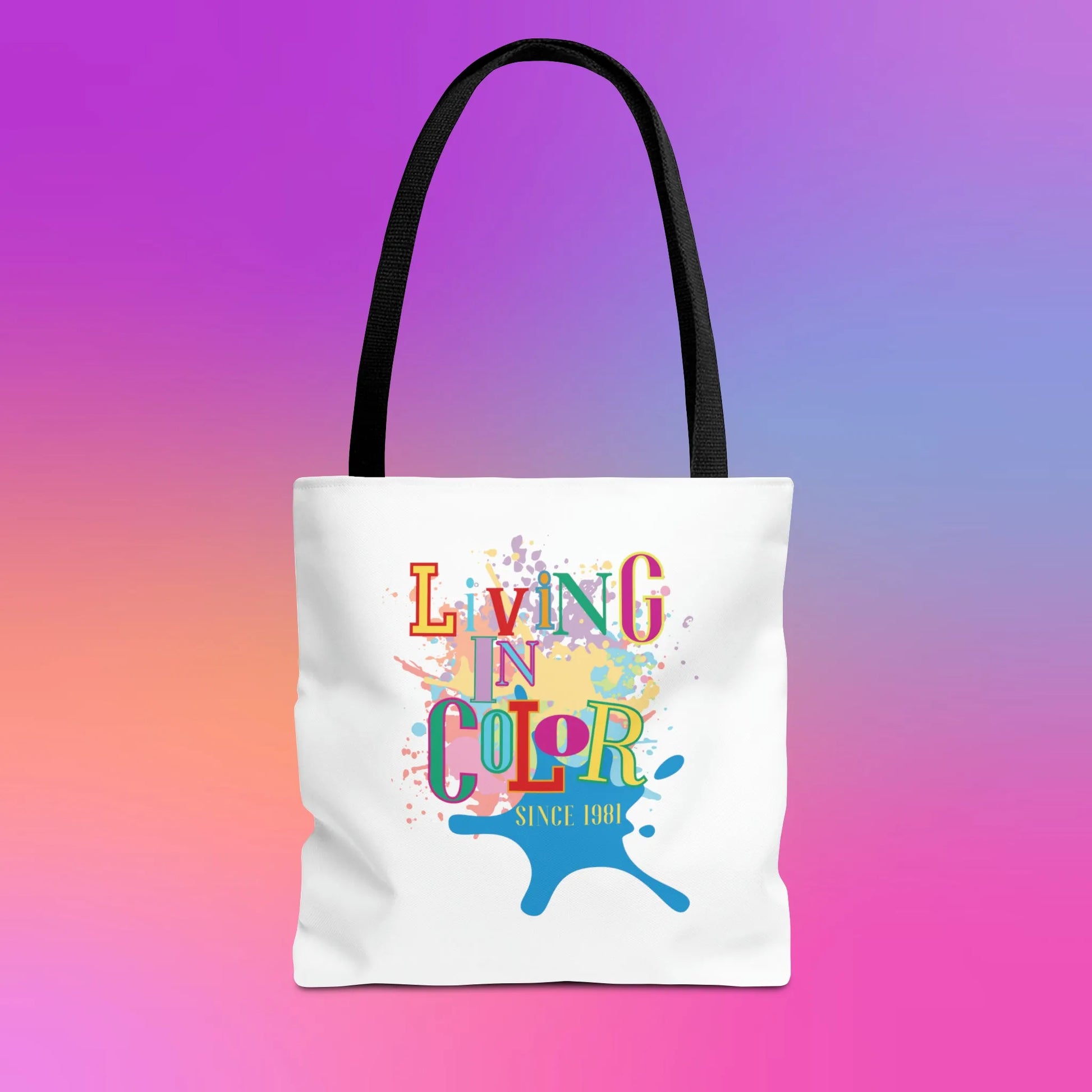 Living In Color 90s Throwback Tote Bag - Living In Color Since Custom Birth Year Retro Tote - Retro In Living Color 90s Inspired Tote Bag