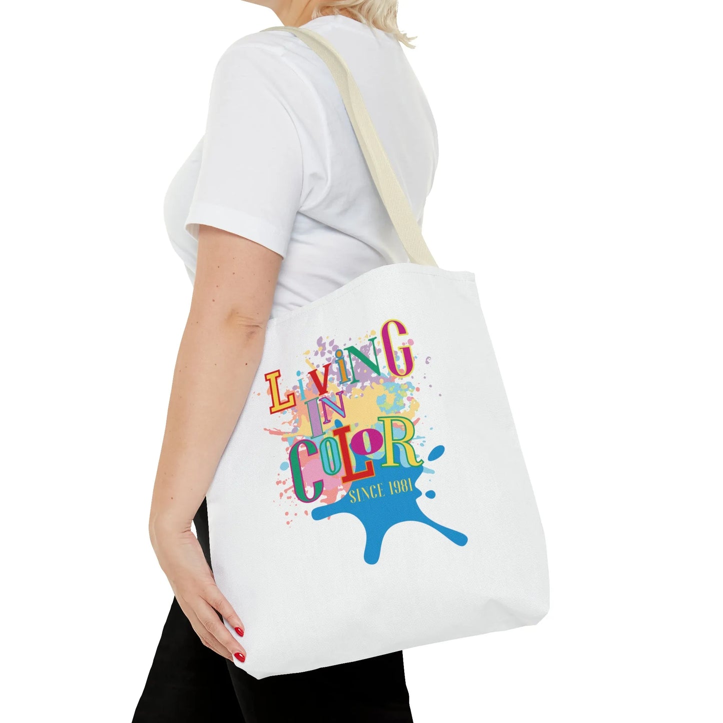 Living In Color 90s Throwback Tote Bag - Living In Color Since Custom Birth Year Retro Tote - Retro In Living Color 90s Inspired Tote Bag