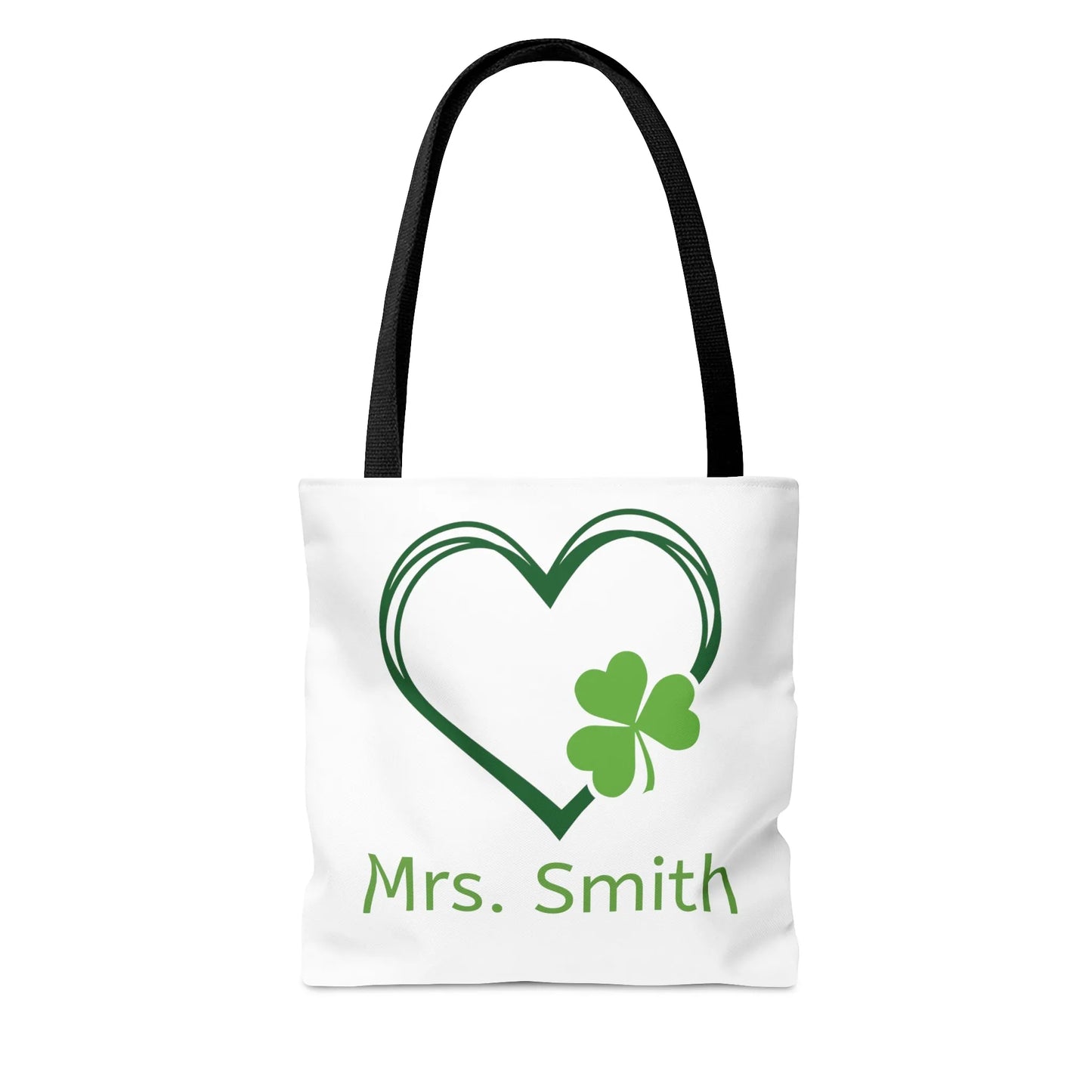 Personalized St. Patrick's Day Heart Teacher Tote Bag - Teacher Tote Bag - St. Patrick's Day Tote Bag