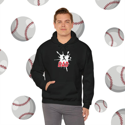 Custom Baseball Dad Hooded Sweatshirt Black Hoodie Model