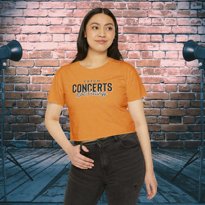 Catch Concerts Not Feelings Crop Top Antique Gold