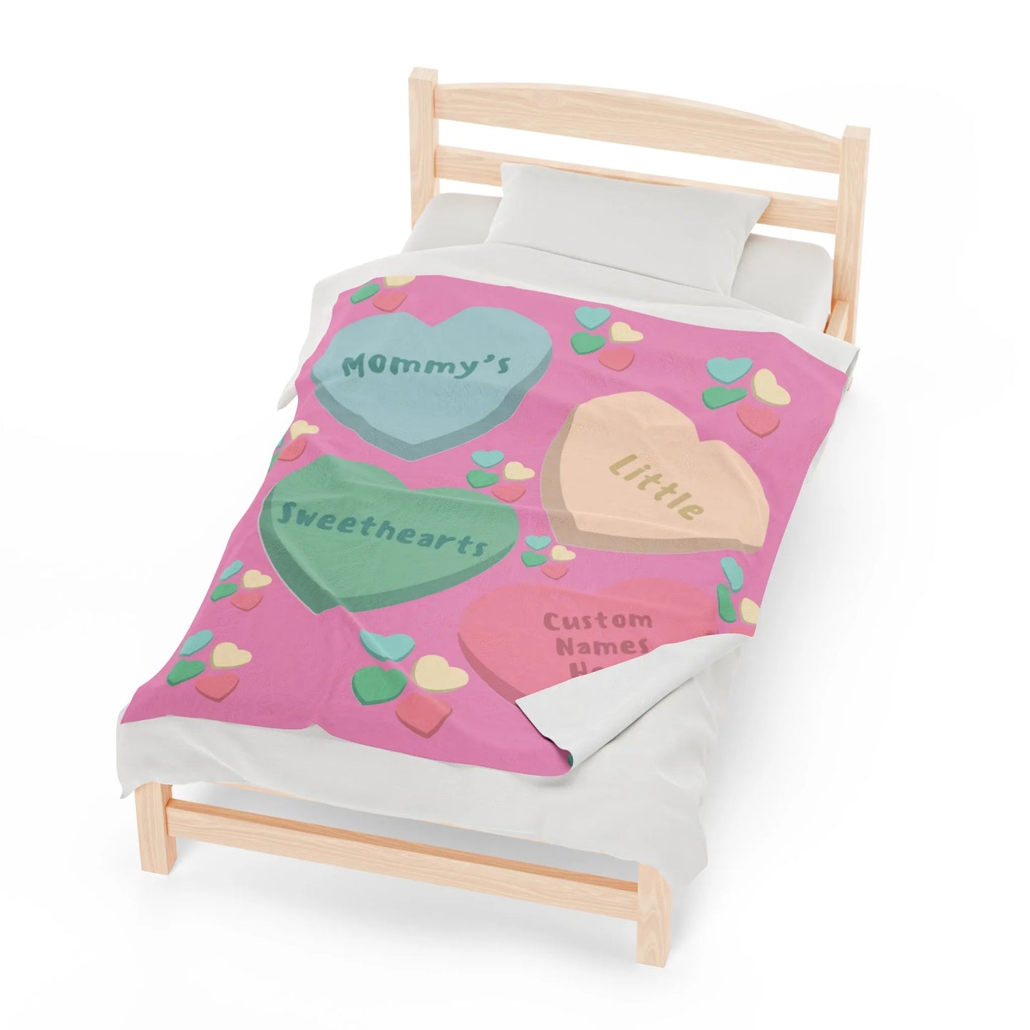 Mommy's Little Sweethearts Valentine's Day Blanket - Personalized Mommy's Little Sweethearts Blanket medium