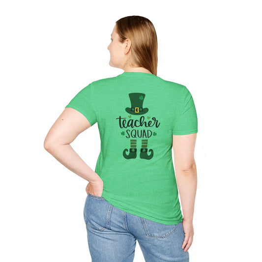 Personalized Teacher Squad St. Patrick's Day T-Shirt - Comfort & Charm - Teacher Squad Shirts - St. Patrick's Day Teacher Shirt Back