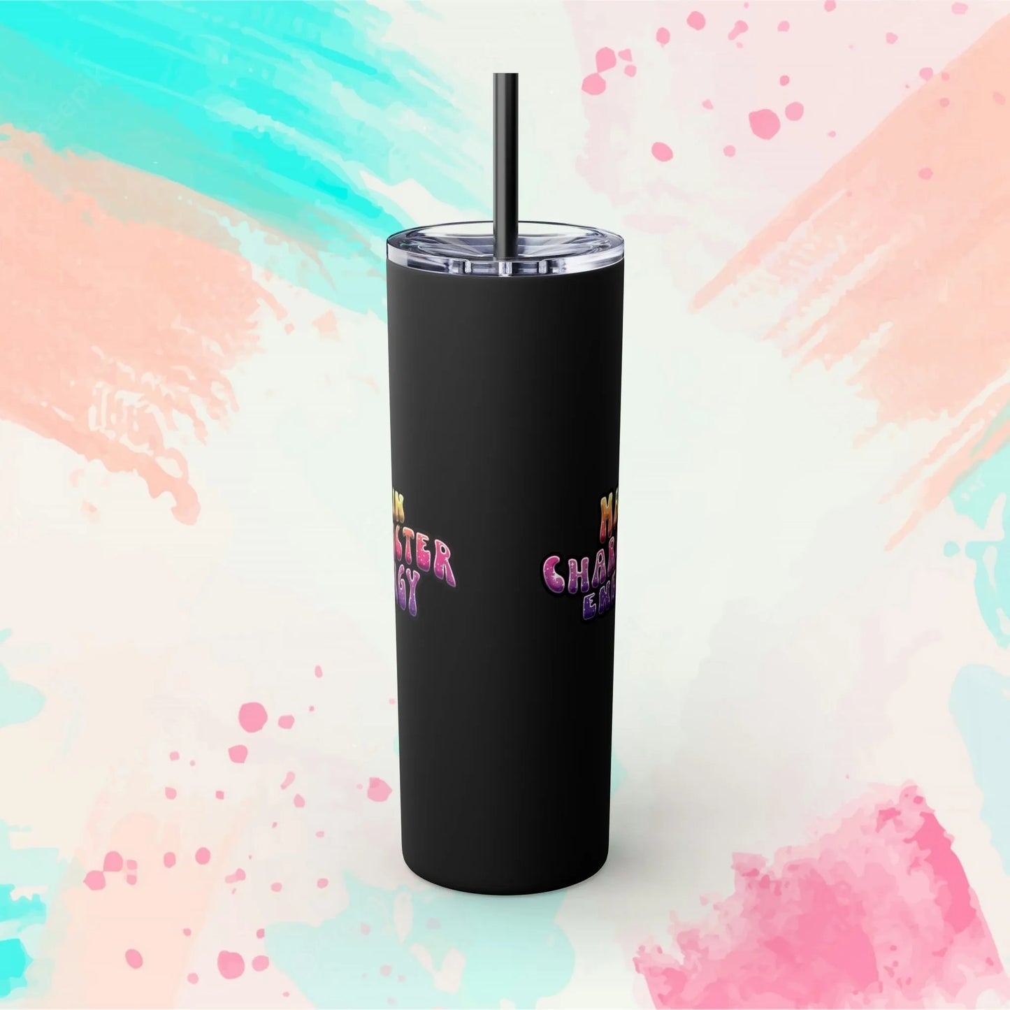 Main Character Energy Skinny Tumbler with Straw, 20oz - Vibrant Skinny Tumbler