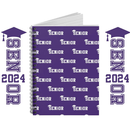 Senior 2024 Spiral Notebook - Class of 2024 Notebook - Senior Year Notebook Purple