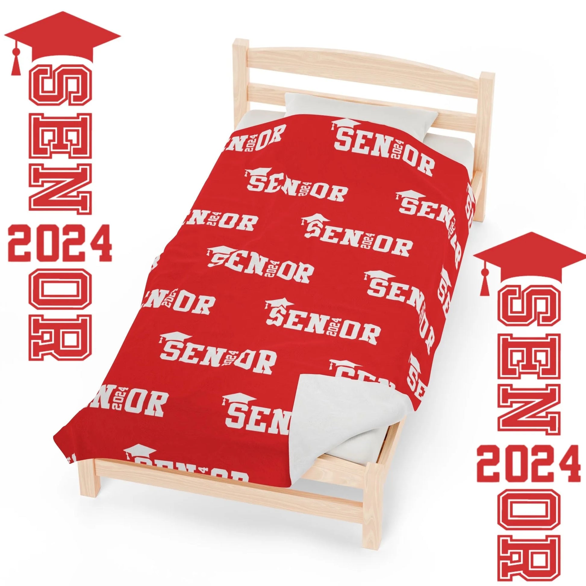 Class of 2024 Celebration Throw Blanket: Personalized, Cozy, and Stylish - Senior 2024 Personalized Throw Blanket Red