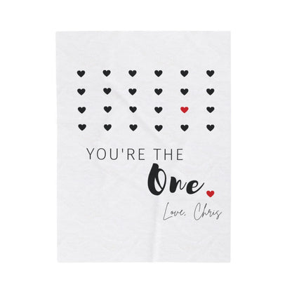 You're The One Valentine's Day Blanket - Personalized Valentine's Gift - You're The One Blanket