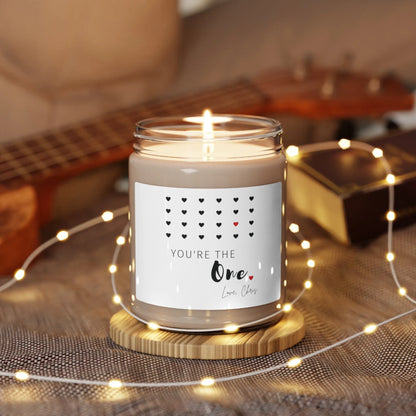 You're The One Candle Scented Soy Candle, 9oz - Valentine's Day Candle You're The One - Custom Valentine's Day Candle