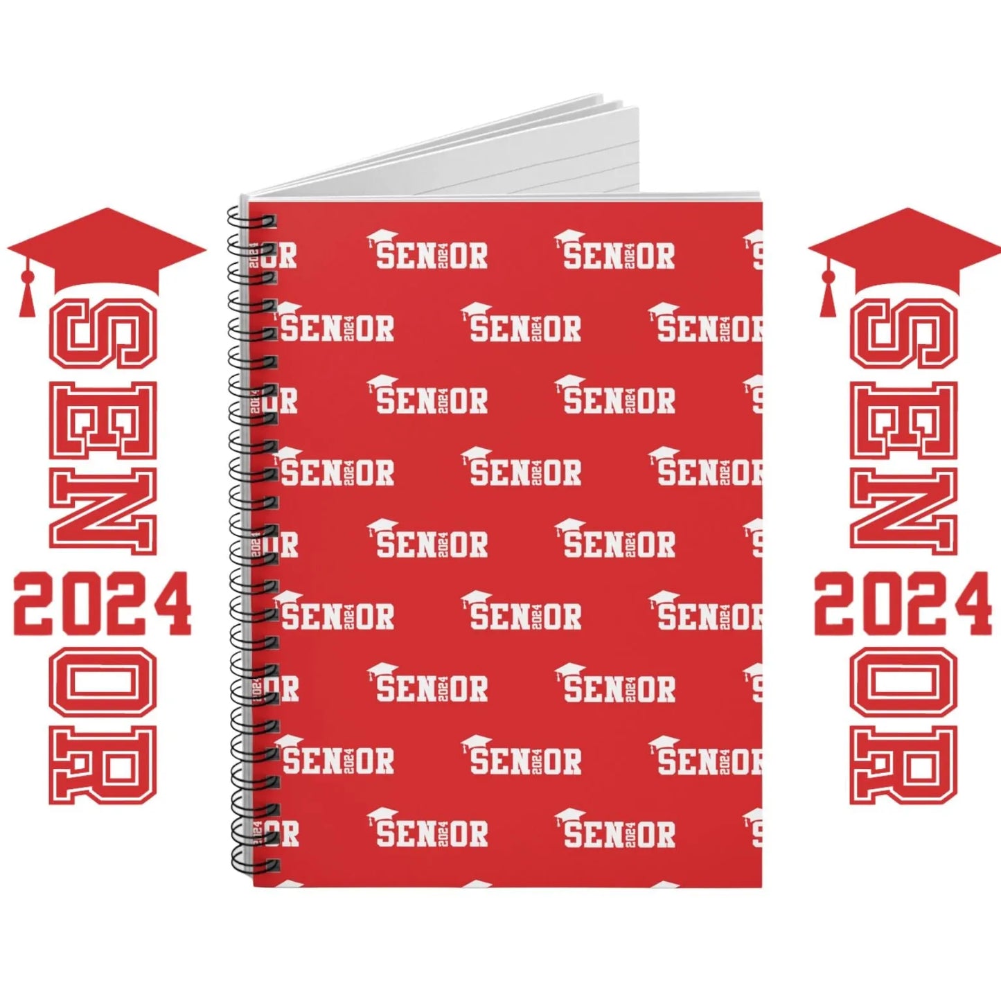 Senior 2024 Spiral Notebook - Class of 2024 Notebook - Senior Year Notebook Red