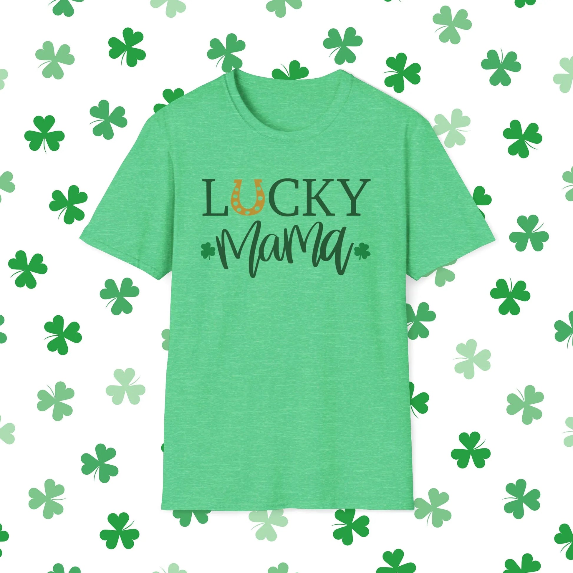 Lucky Mama St. Patrick's Day T-Shirt - Comfort & Charm - Lucky Mama Shirt Green Front