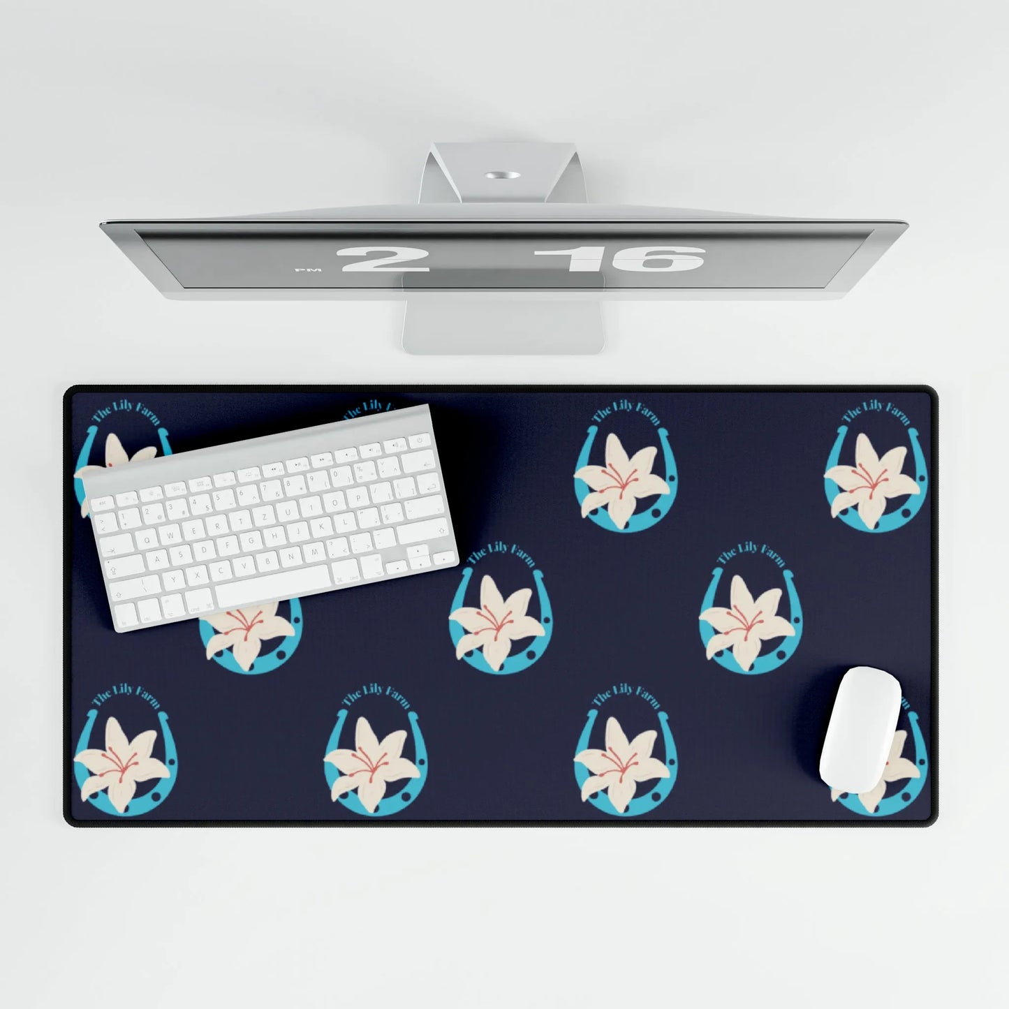 The Lily Farm Repeated Logo Desk Mat