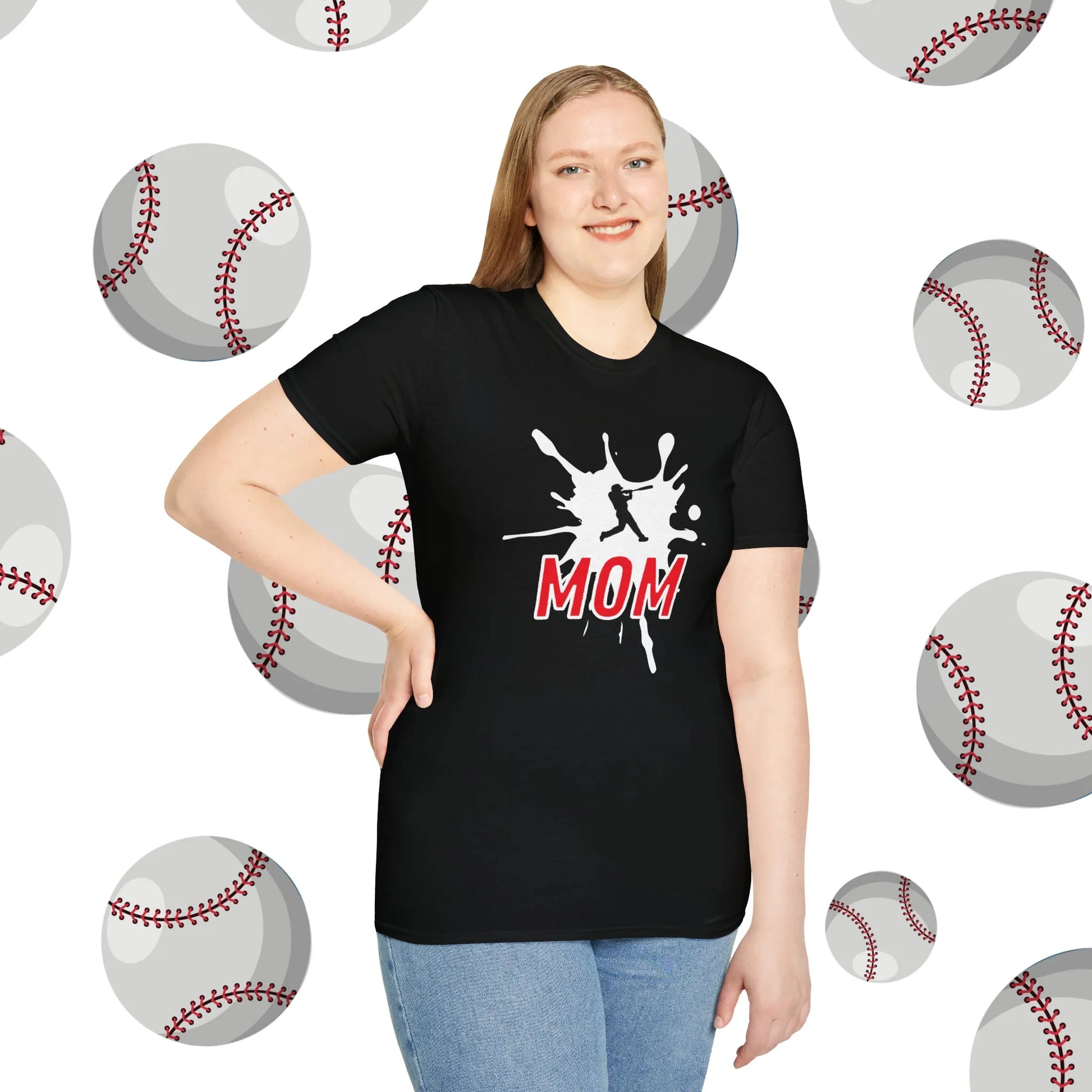 Custom Baseball Mom Shirt - Baseball Mom Player Number T-Shirt - Personalized Baseball Mom Shirts