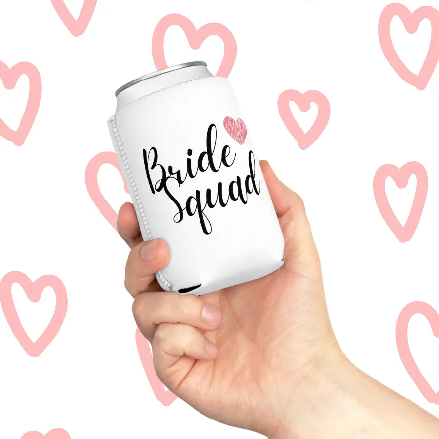 Bride Squad Bachelorette Party Can Cooler Sleeve Hand Holding