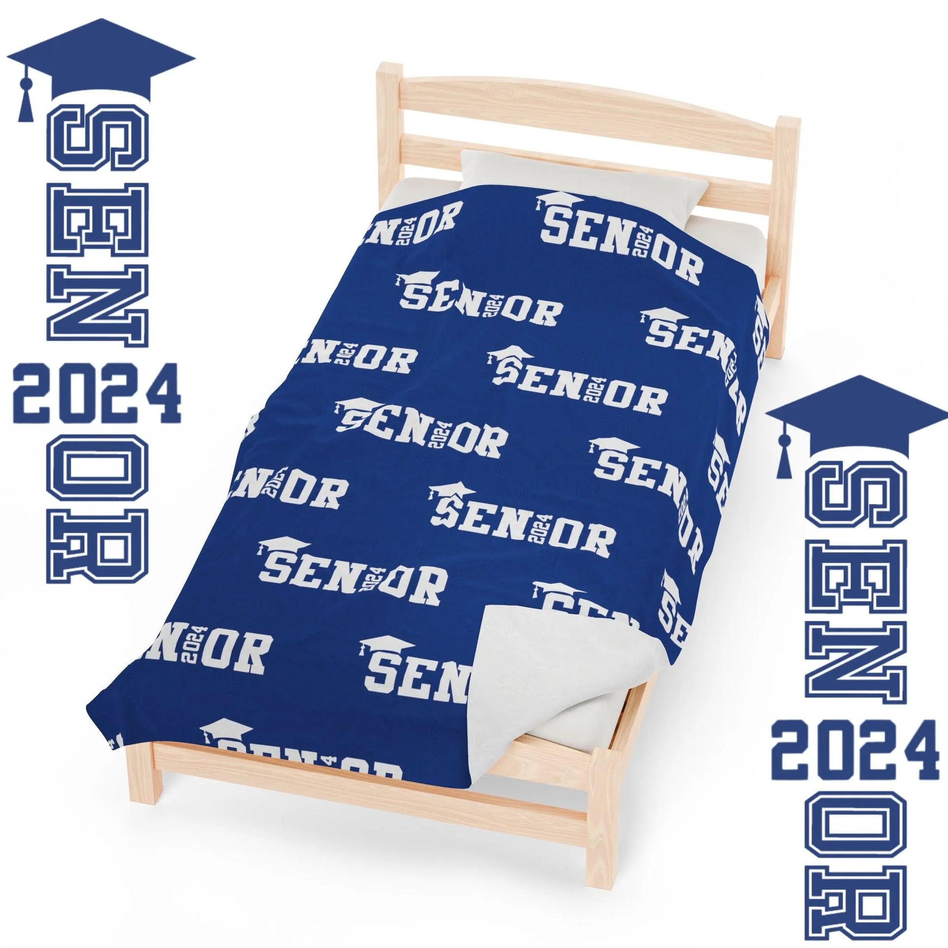 Class of 2024 Celebration Throw Blanket: Personalized, Cozy, and Stylish - Senior 2024 Personalized Throw Blanket Royal