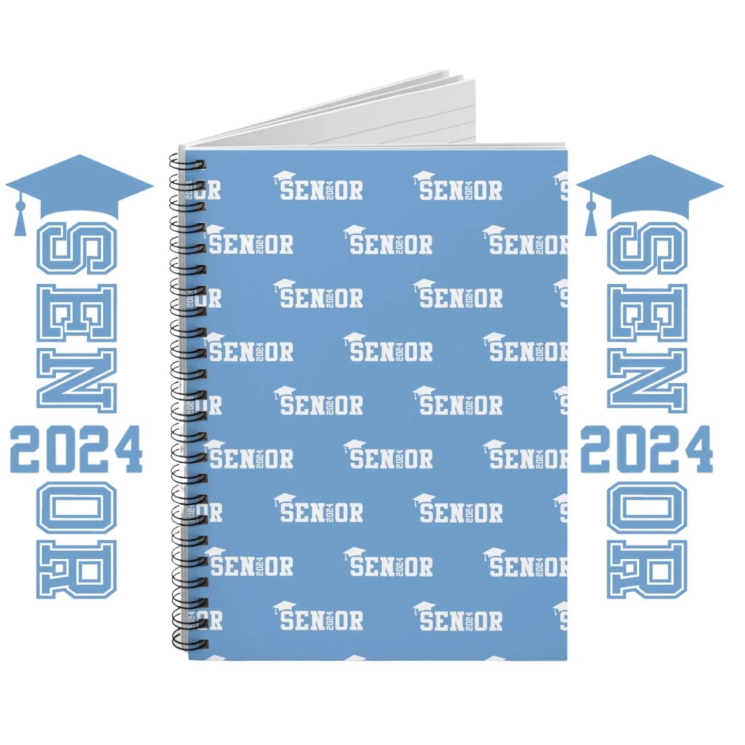 Senior 2024 Spiral Notebook - Class of 2024 Notebook - Senior Year Notebook Light Blue