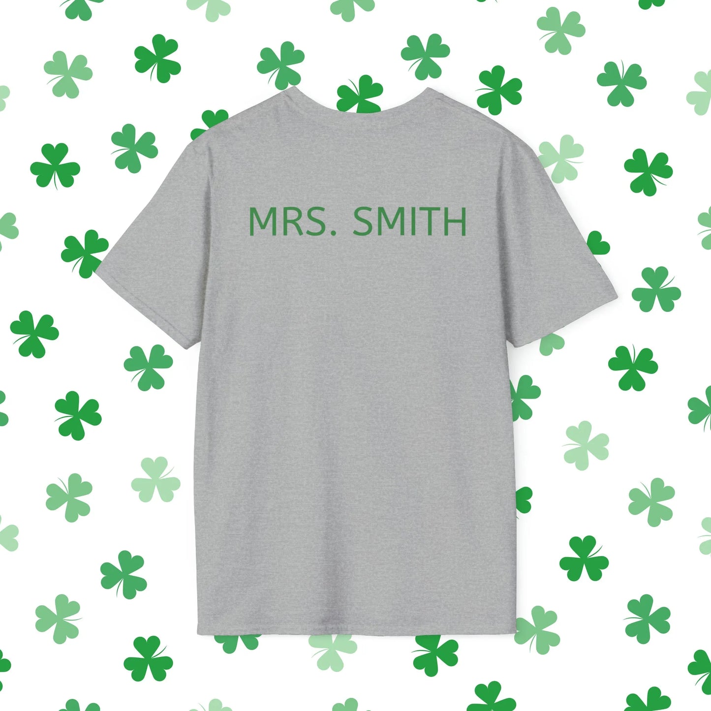 Teacher St. Patrick's Day Rainbow T-Shirt - Teacher St. Patrick's Day Shirt Grey Back