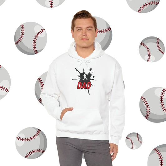 Custom Baseball Dad Hooded Sweatshirt White Hoodie Model
