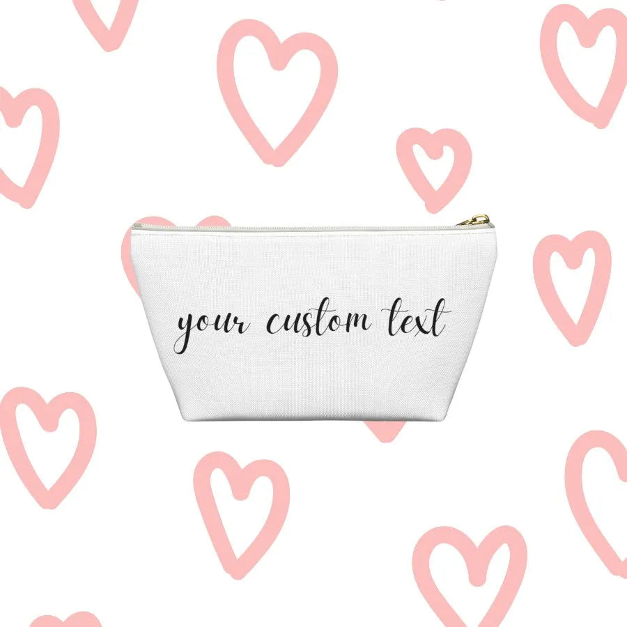 Bride Squad Bachelorette Party T-Bottom Pouches Your Custom Text White Zipper