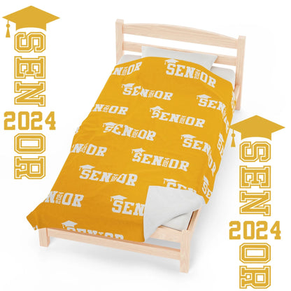 Class of 2024 Celebration Throw Blanket: Personalized, Cozy, and Stylish - Senior 2024 Personalized Throw Blanket Yellow