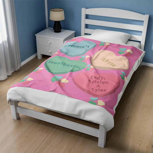 Mommy's Little Sweethearts Valentine's Day Blanket - Personalized Mommy's Little Sweethearts Blanket