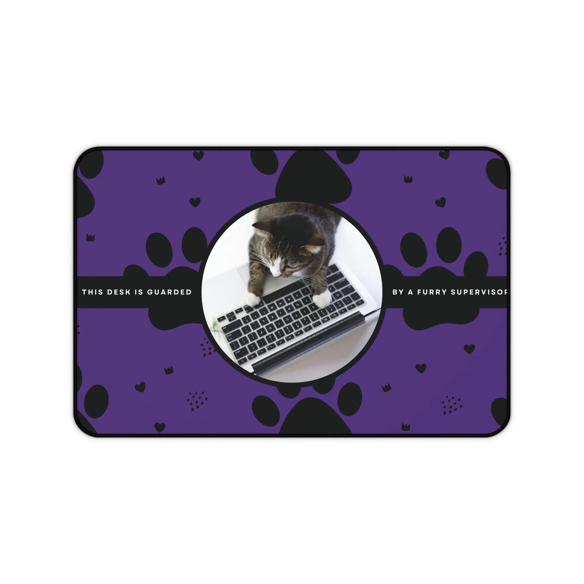 Personalized Pet Photo Desk Mat Purple Small