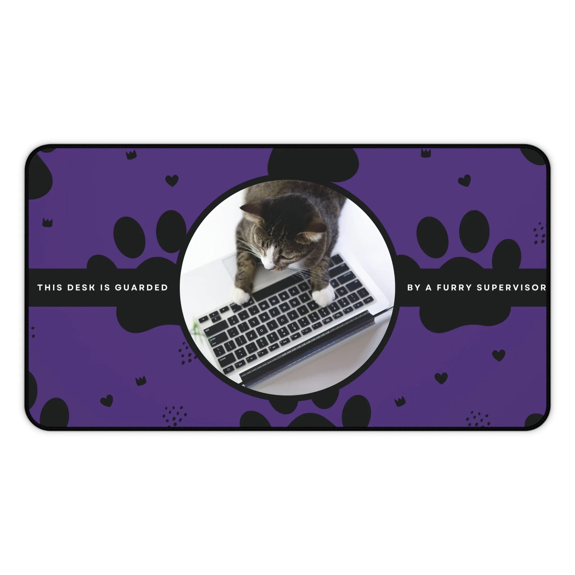 Personalized Pet Photo Desk Mat Purple Medium