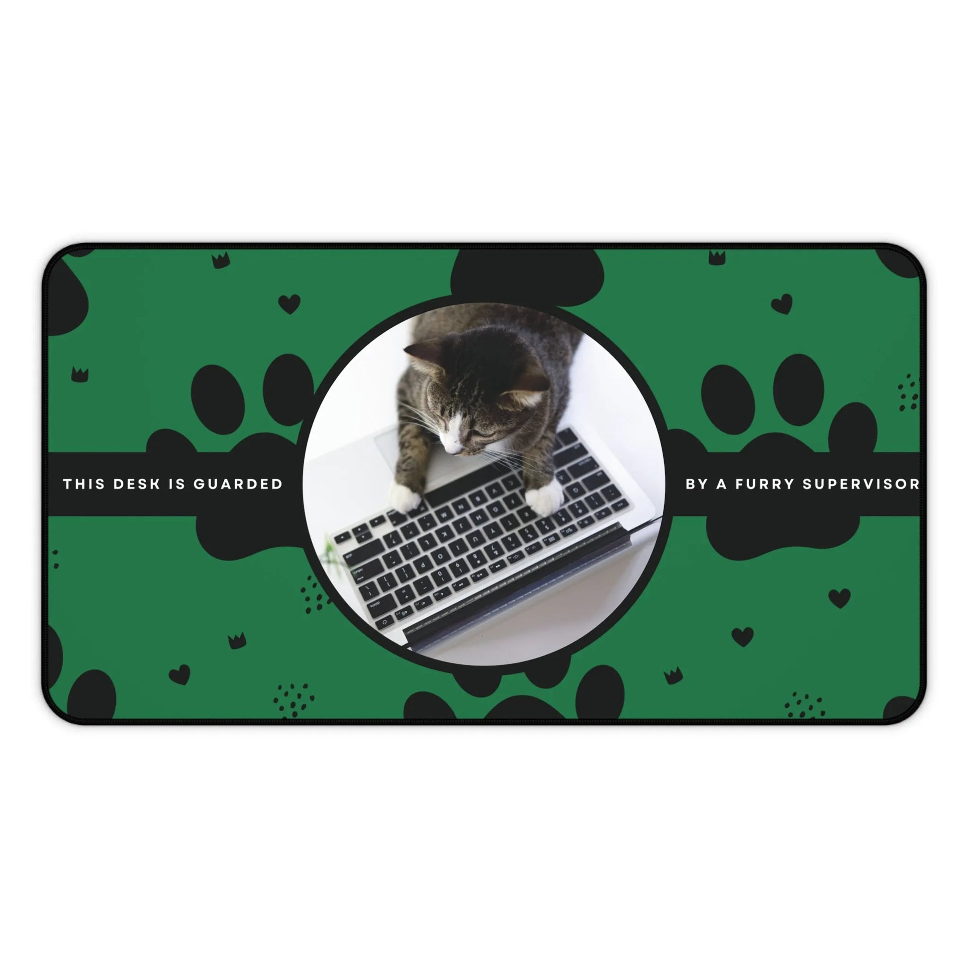 Personalized Pet Photo Desk Mat Green Medium