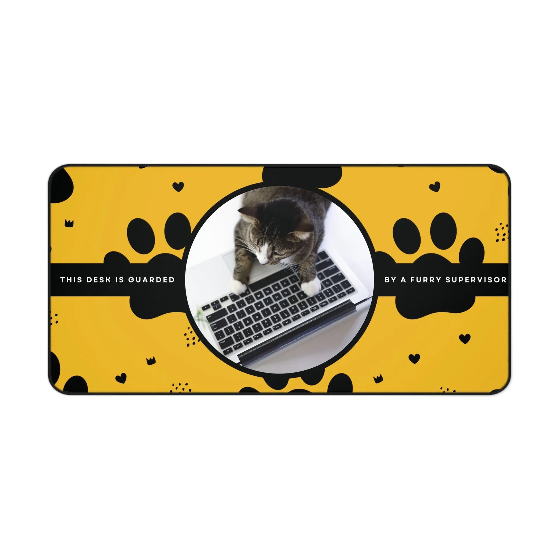 Personalized Pet Photo Desk Mat Yellow Large