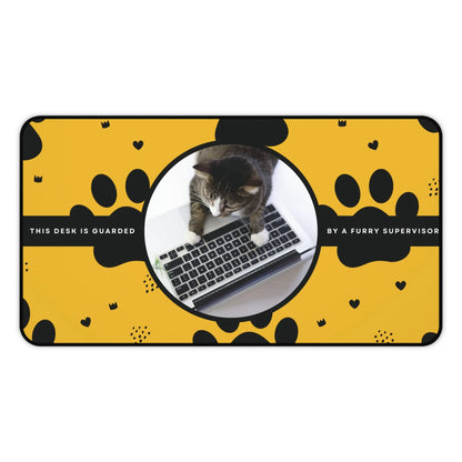 Personalized Pet Photo Desk Mat Yellow Medium
