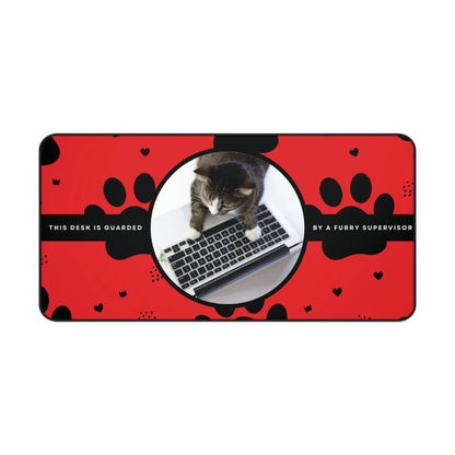 Personalized Pet Photo Desk Mat Red Large