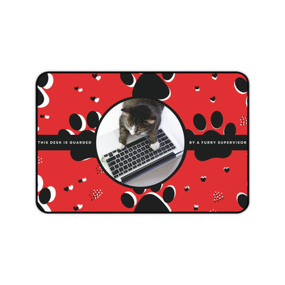 Personalized Pet Photo Desk Mat Red Small