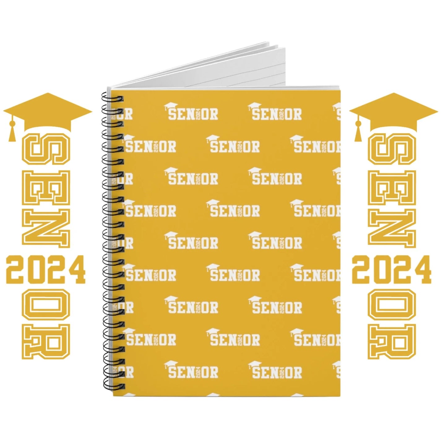 Senior 2024 Spiral Notebook - Class of 2024 Notebook - Senior Year Notebook Yellow