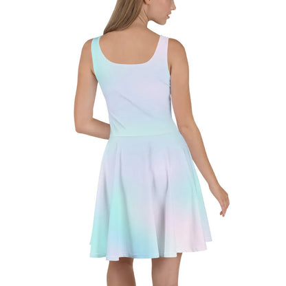 Pastel Sleeveless Skater Dress Back