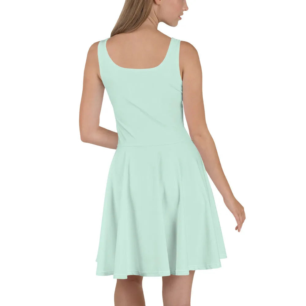 Sublime Mint Delight Sleeveless Skater Dress Back