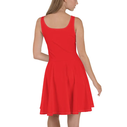 Radiant Red Skater Dress Back