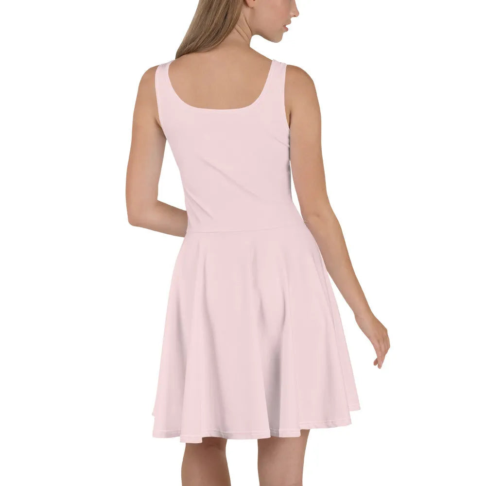 Sleeveless Pale Pink Skater Dress - Pink Sleeveless Dress - Pastel Pink Dress