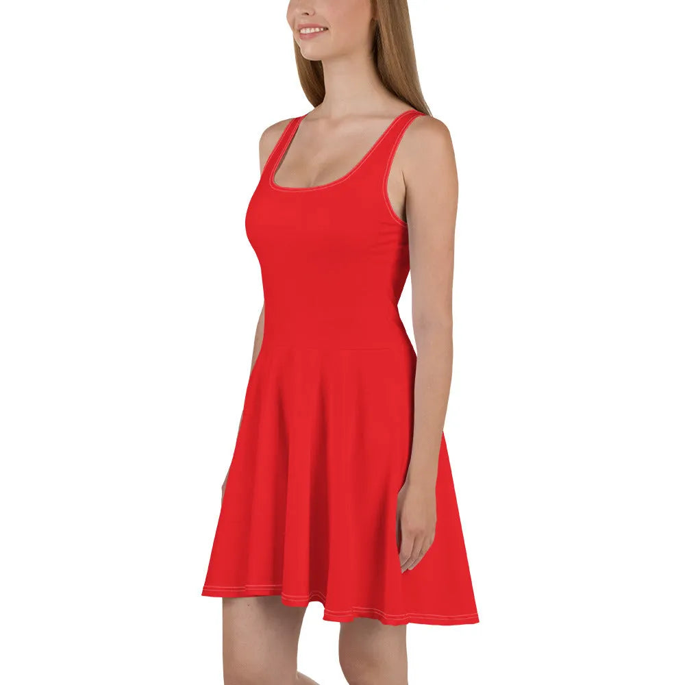 Radiant Red Skater Dress Side