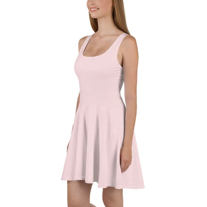 Sleeveless Pale Pink Skater Dress - Pink Sleeveless Dress - Pastel Pink Dress