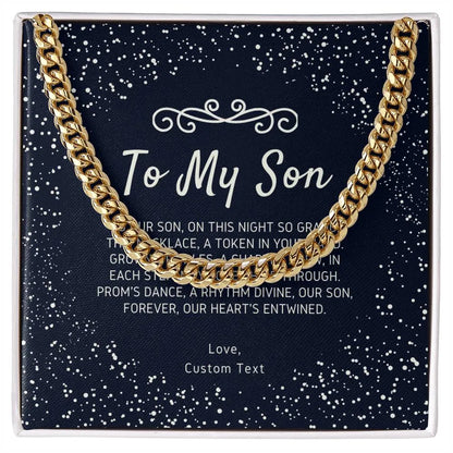 To My Son Cuban Chain Link Prom Necklace