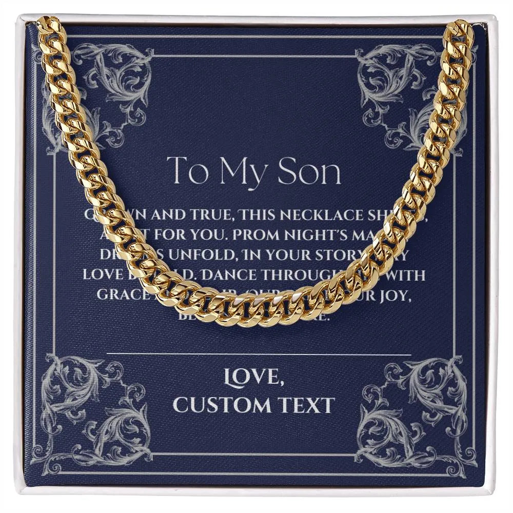 To My Son Cuban Chain Link Prom Necklace