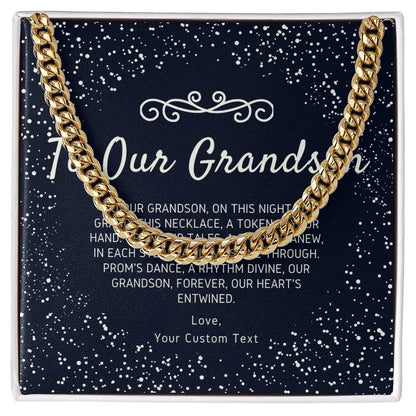 To Our Grandson Cuban Chain Link Prom Necklace