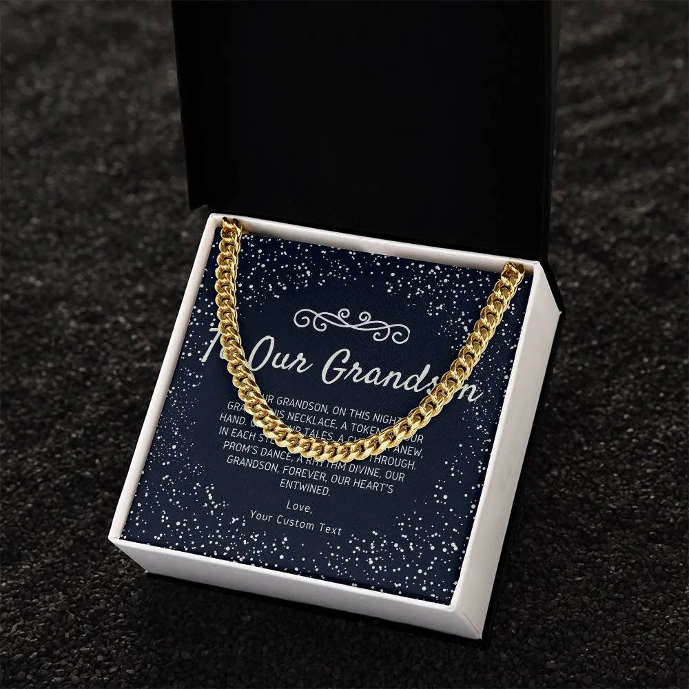 To Our Grandson Cuban Chain Link Prom Necklace