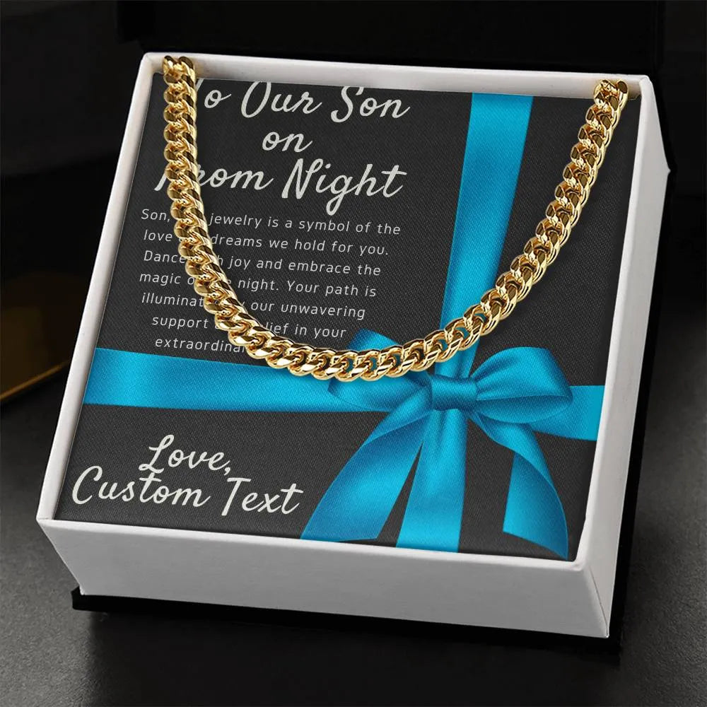 To Our Son On Prom Night Cuban Chain Link Necklace