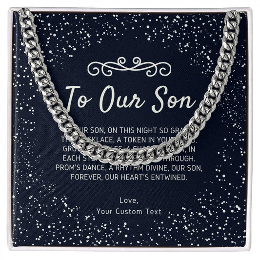 To Our Son Cuban Chain Link Prom Necklace