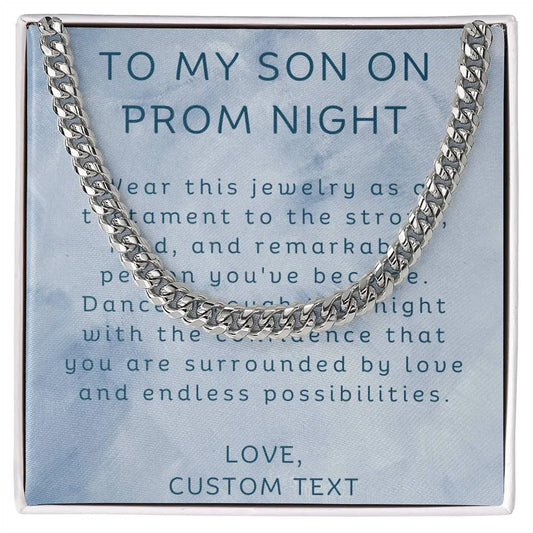 To My Son On Prom Night Cuban Chain Link Necklace