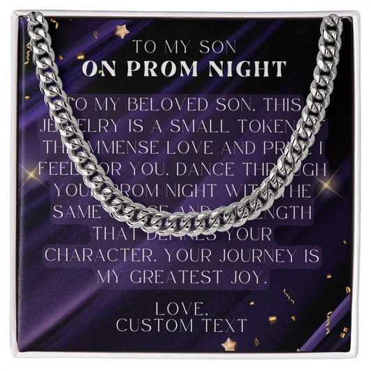 To My Son On Prom Night Cuban Chain Link Necklace