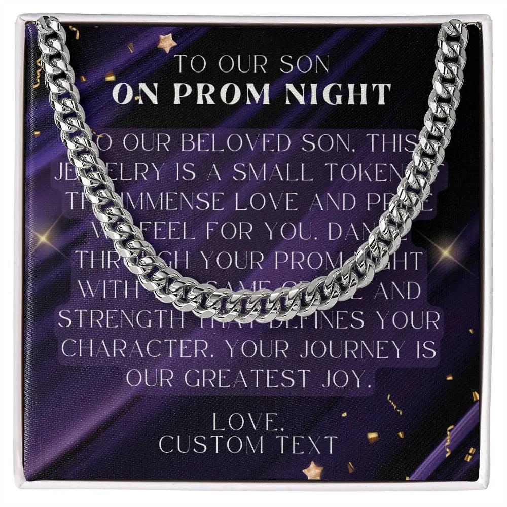 To Our Son On Prom Night Cuban Chain Link Necklace
