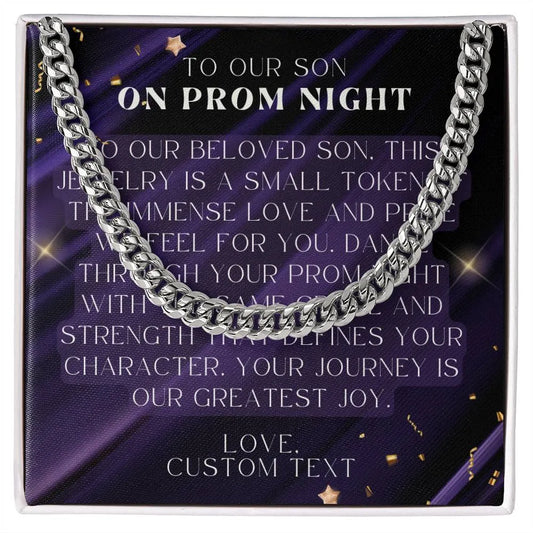 To Our Son On Prom Night Cuban Chain Link Necklace